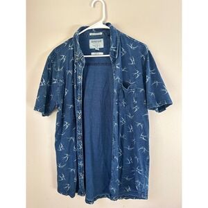 Heritage Report Collection Slim Fit Short Sleeve‎ Cotton Bird Print Shirt M